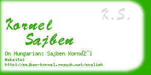 kornel sajben business card